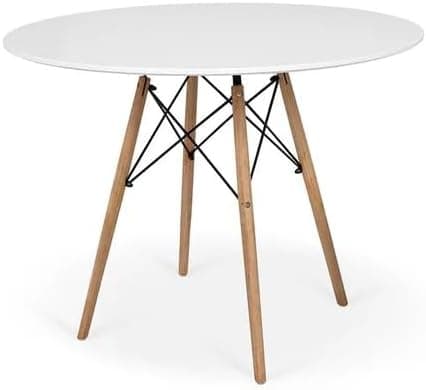 Conjunto de Jantar Mesa Eiffel Branca + 4 Cadeiras Eiffel DKR Brancas - Cozinha, Sala de jantar, Salão de Festas (Mesa 90cm) - Imagem 4
