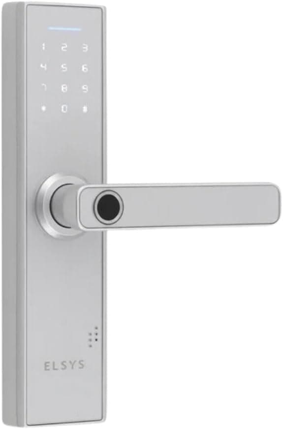 Fechadura Digital de Embutir com Biometria, Elsys, ESF-DE2000B, Prata - Abertura via Biometria e Senha Numérica
