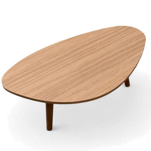 Mesa de Centro Orgânica Pés Palito em Madeira 90x52cm Mel