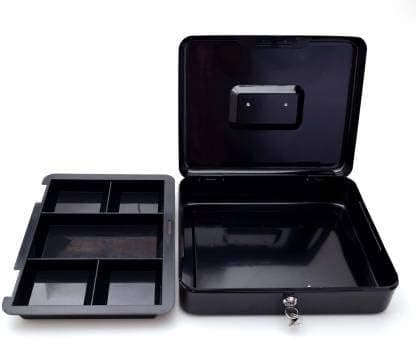 Caixa cofre SentrySafe Money Safe CB-12, com bandeja para dinheiro e fechadura com chave, preta - Imagem 3