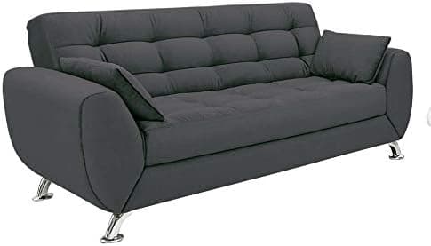 Sofá 3 Lugares Larissa Suede Cinza