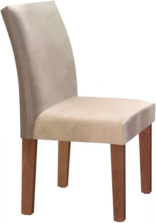 Conjunto Sala de Jantar Mesa Tampo de Vidro 6 Cadeiras Espanha Yescasa Chocolate/Off White - Imagem 4