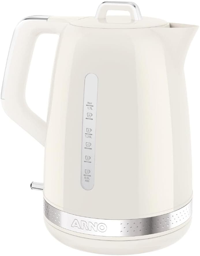 Chaleira Elétrica Arno Soleil 1,7L Marfim SKET, Design Retrô, Base Giratória 360º, Bico de Precisão e Visores Laterais, 220V - Imagem 3