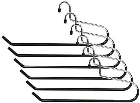 Conjunto de 6 cabides de aço inoxidável resistente com revestimento antiderrapante de vinil preto – Ótimo para armazenamento de colchas, edredons, roupas de cama, toalhas de mesa, toalhas, tapetes e - Imagem 4