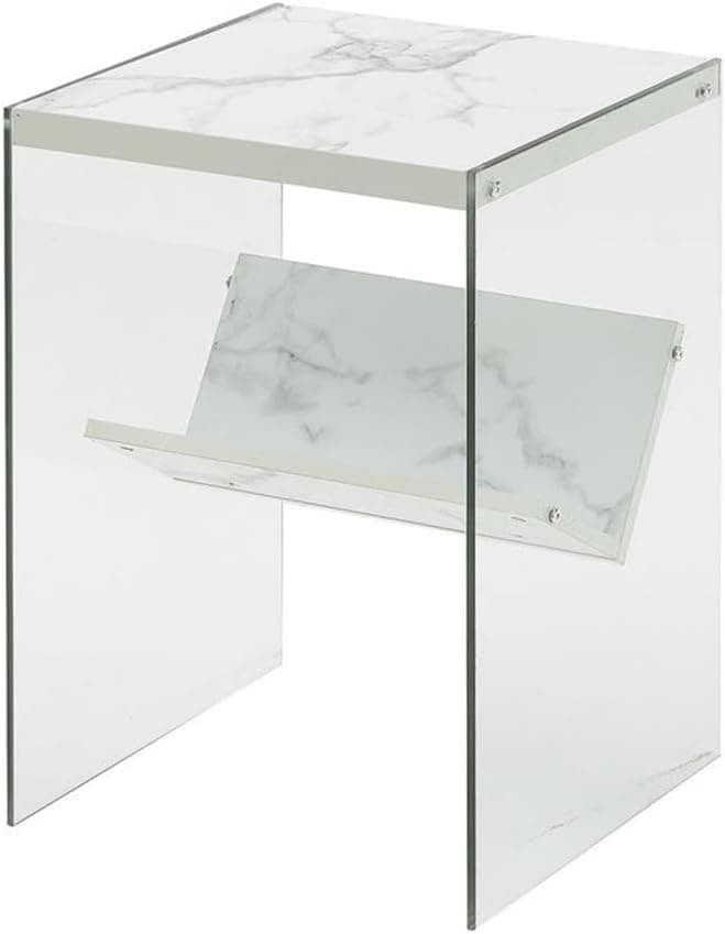 Convenience Concepts Mesa de canto Soho, mármore branco sintético