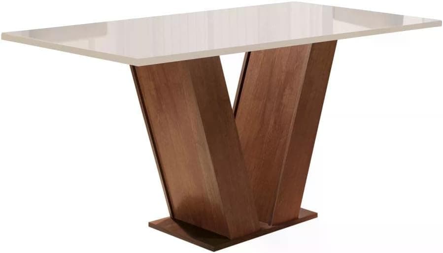 Conjunto Sala de Jantar Mesa Tampo de Vidro 4 Cadeiras Espanha Siena Móveis Chocolate - Imagem 4