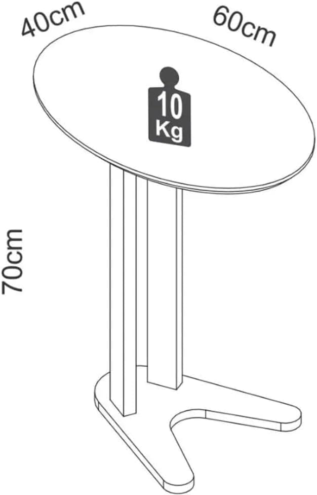 Mesa Auxiliar Oval 60cm Dalla Costa - Freijó - Imagem 4