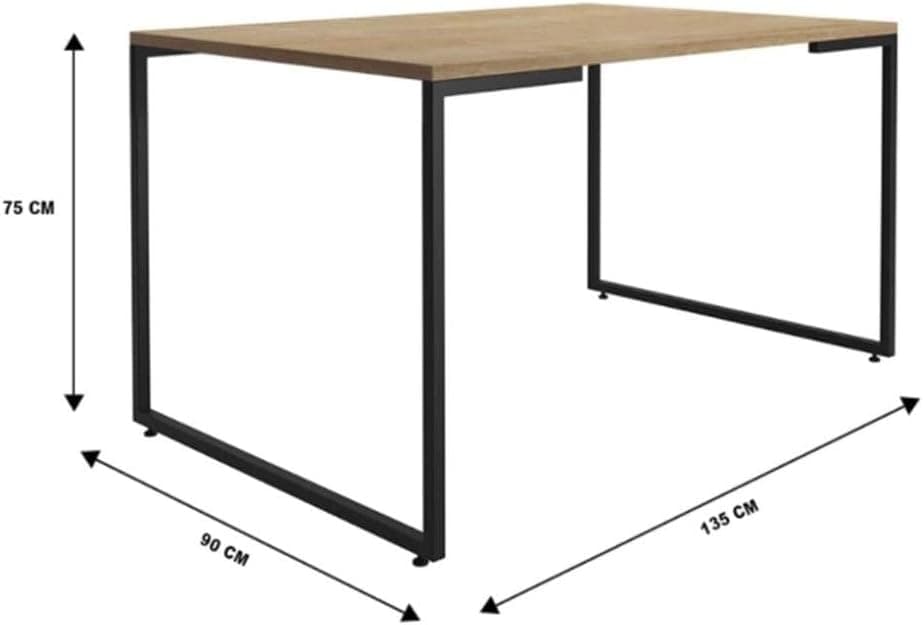 Mesa de Jantar Tampo em BP de 30mm Porto Espresso Móveis Natura/Preto - Imagem 4