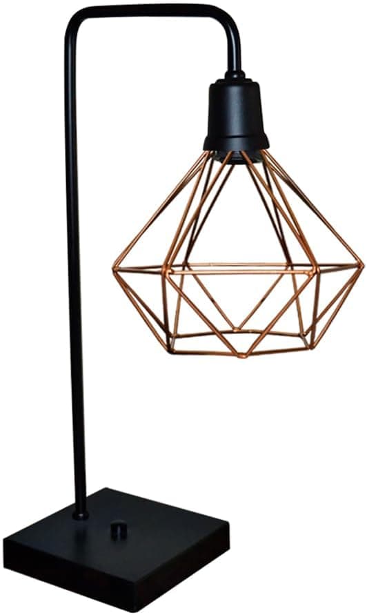 Abajur Luminaria De Mesa Com Aramado - Ideal para sala, cabeceira de cama, escritório (Preto Cobre) - Imagem 3