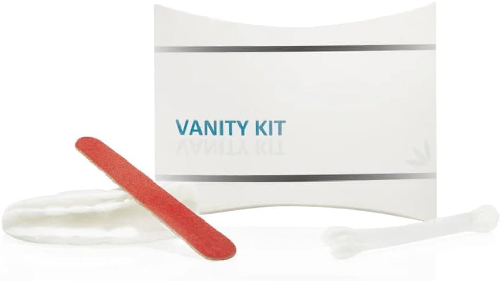 World Amenities Luxury Necessities Mini Kit de artigos de higiene pessoal tamanho viagem | Navalha, creme de barbear, touca de banho impermeável, escova de dentes, pasta de dentes, kit de costura, kit