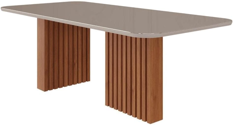 Sala de Jantar Ester 210cm com 8 Cadeiras Juliana Cinamomo/off White/madeira/nude - Imagem 4