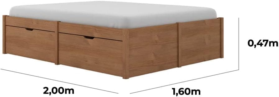 Cama Queen 4 Gavetas Madeira Maciça Beauty Siena Móveis - Imagem 4