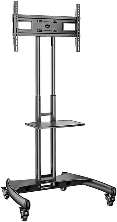 Suporte Pedestal com Rodízios, Altura Regulável de 112cm a 152cm, TVs a Partir de 32", Bandeja para Notebook, A06V6_PRO, ELG