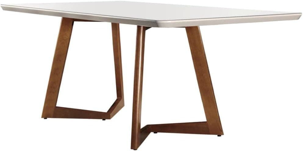 Conjunto Sala de Jantar Mesa Madeira Maciça 6 Cadeiras Safira Mobilare Imbuia Natural/off White/imbuia Natural - Imagem 4
