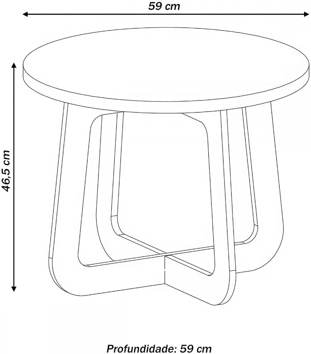 Mesa de centro 100% MDF Jasmin cor Off White/Carvalho - Artely - Imagem 4
