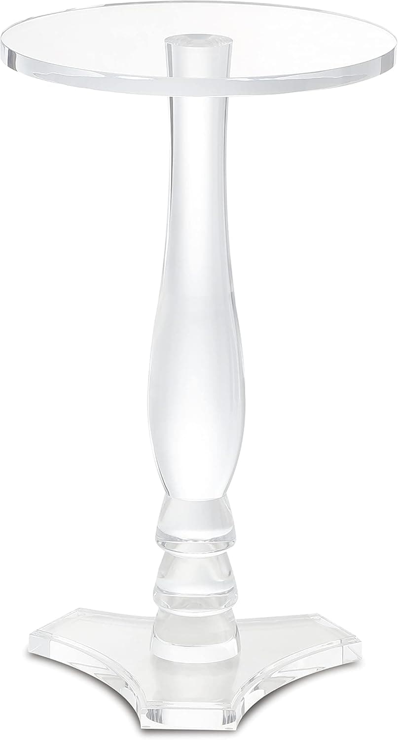 Mesa de canto pequena de acrílico transparente, mesa lateral para escritório, mesa de cabeceira para sala de estar e quarto, 38 x 38 cm, 64 cm de altura