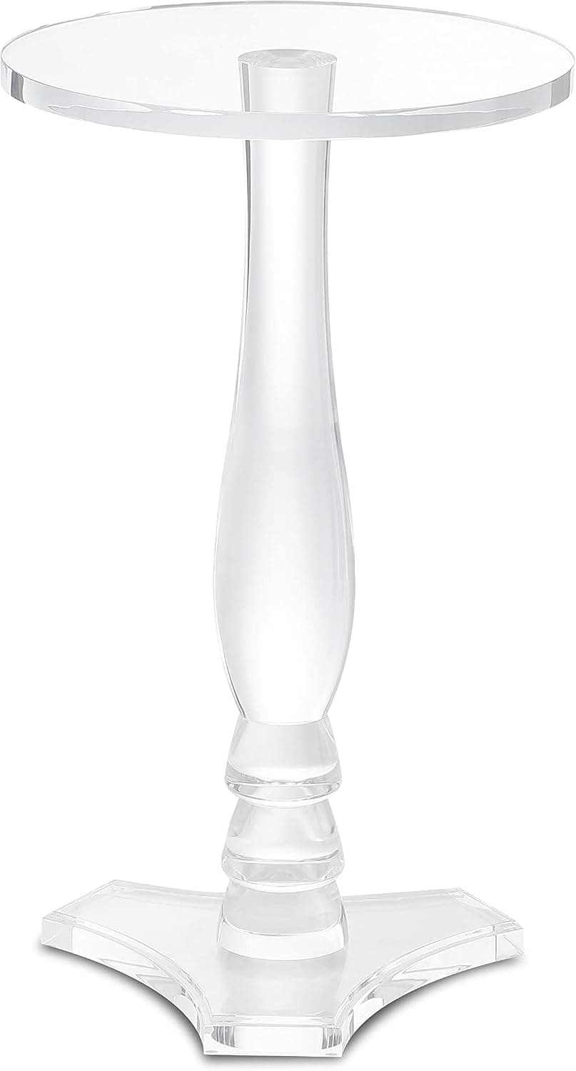 Mesa de canto pequena de acrílico transparente, mesa lateral para escritório, mesa de cabeceira para sala de estar e quarto, 38 x 38 cm, 64 cm de altura