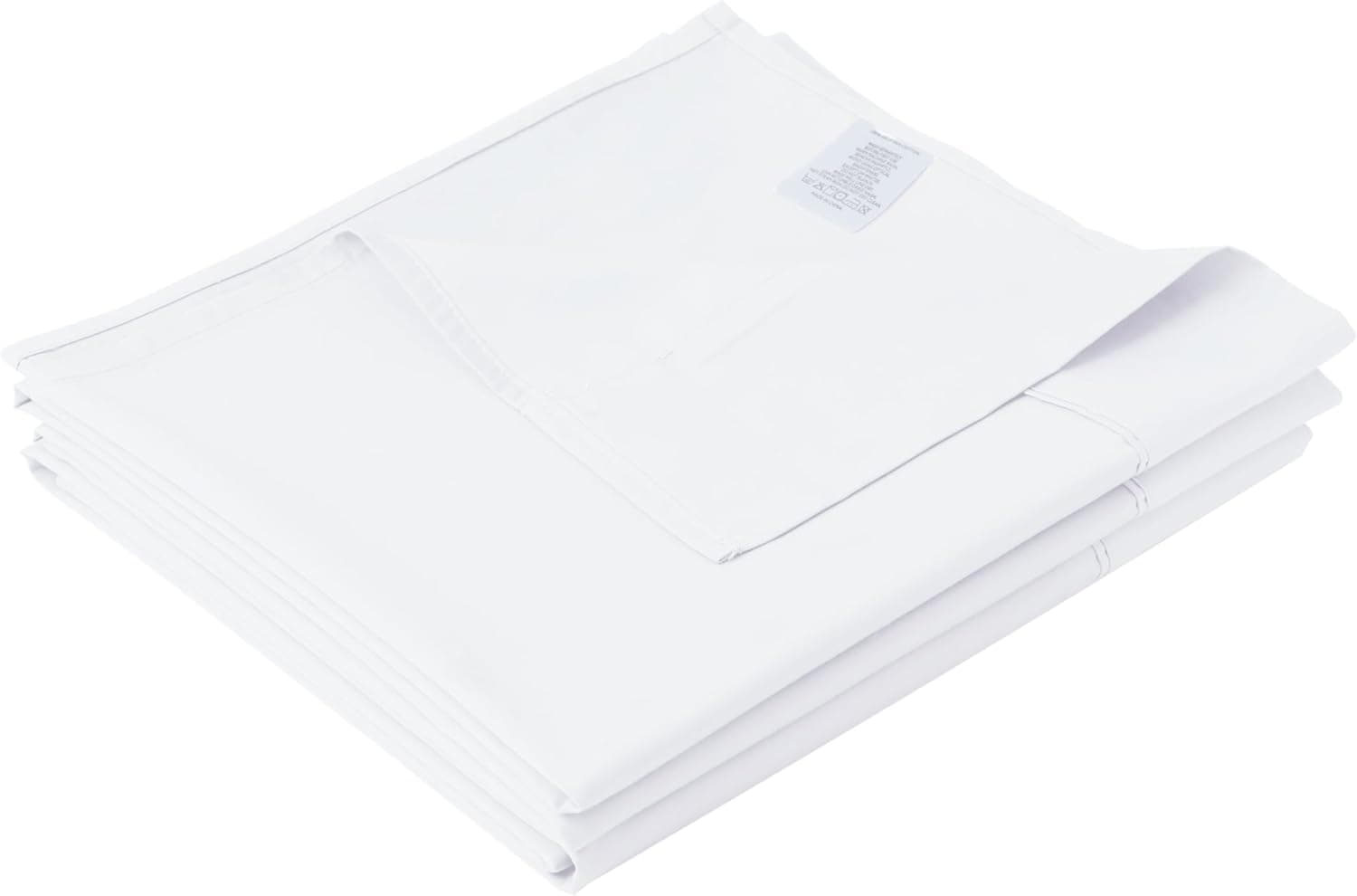 Lençol Queen de algodão, 600 fios, 100% algodão egípcio, 1 peça, lençol de cima plano fresco e respirável, resistente a rugas, desbotamento, manchas (Queen White)