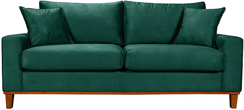 Sofá Living Istambul Em Suede Essencial Estofados (Verde)
