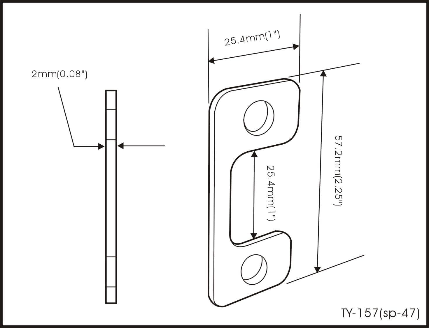 QCAA Placa de latão sólido, placa de batente ajustável, para fechaduras eletrônicas, níquel acetinado, 1 pacote, feito em Taiwan - Imagem 3