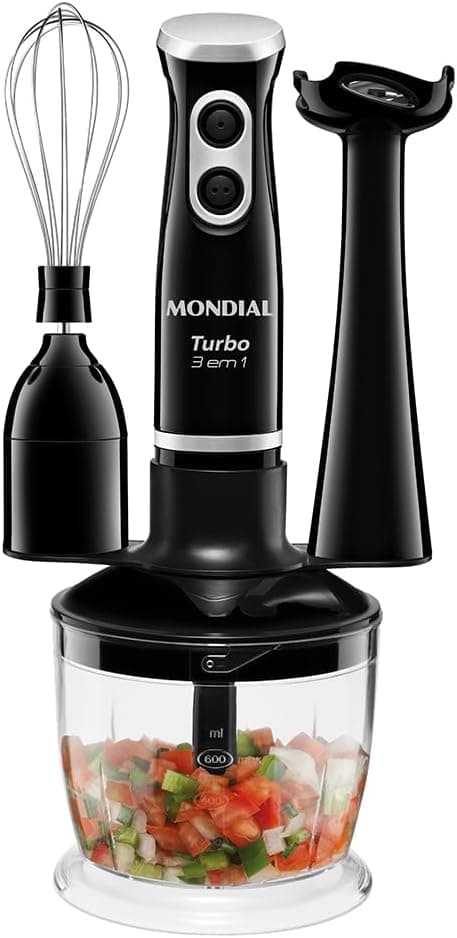 MONDIAL Mixer Turbo 3 em 1, Preto, 500W, 110V - M-14