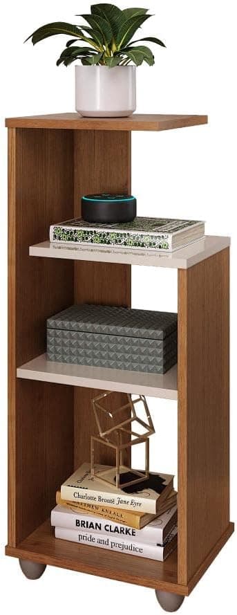 Mesa de Apoio com prateleiras BIS cor Cinamomo/Off White - Artely - Imagem 2