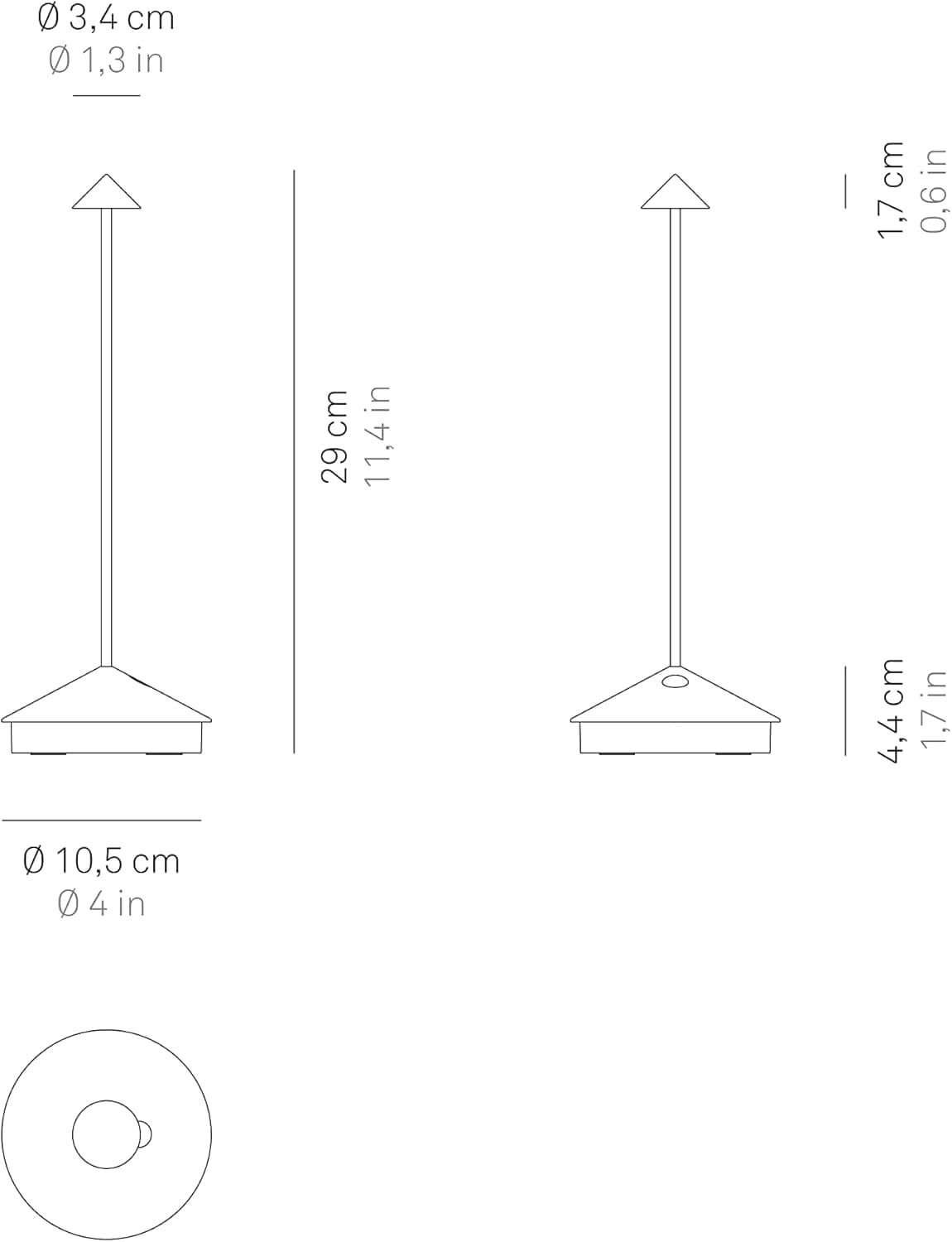 Zafferano – Luminária Portátil Pina Pro (Branco) LED 2200K–3000K | Recarregável com Sensor Touch, Base de Contato e IP54 | Ideal p/Uso Interno ou Externo (Exceto Folheados) - Imagem 4
