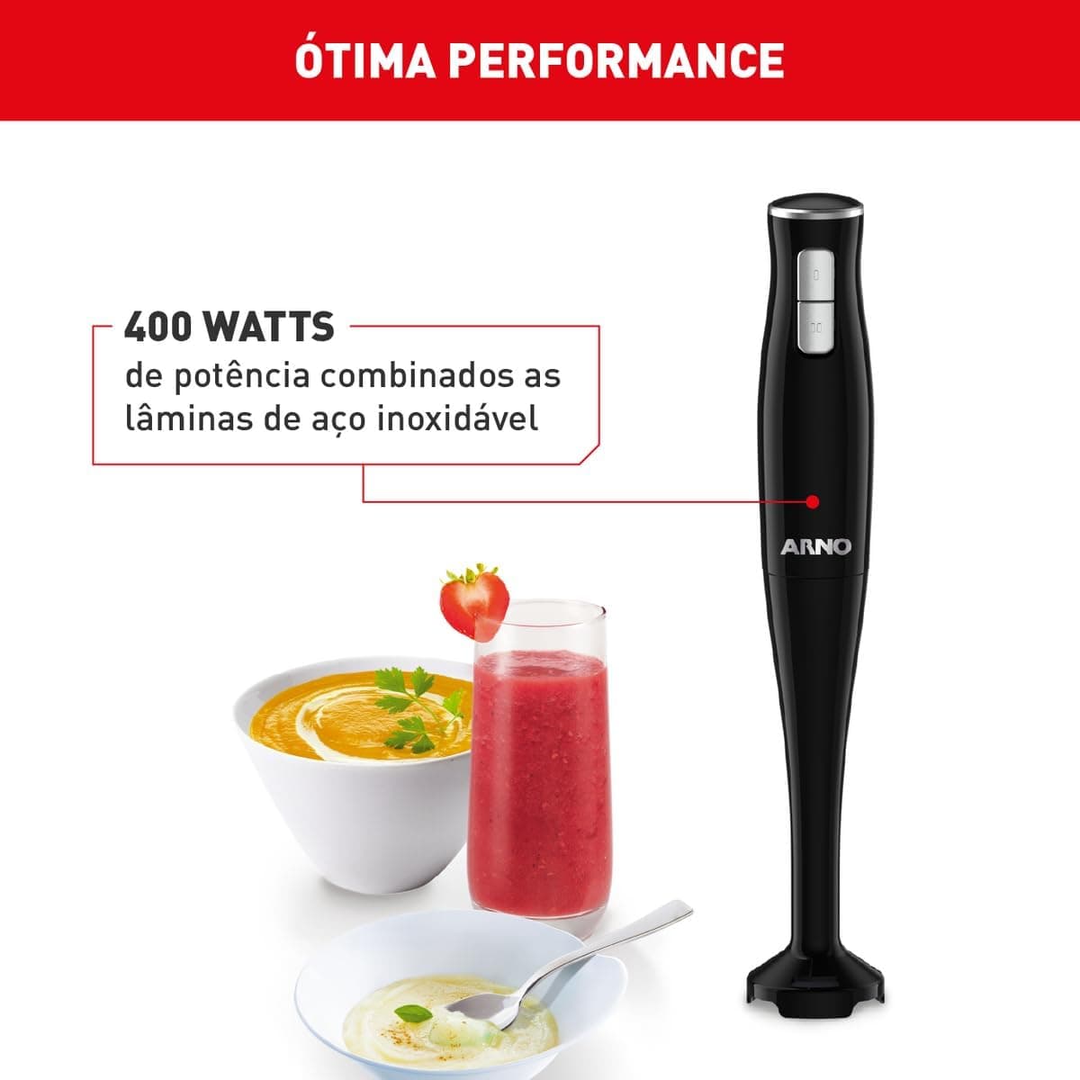 Mixer Arno TurboMix Pro 400W MX31, 3 em 1 com Processador de 600ml, Batedor para Claras e Copo Medidor de 500ml, Versátil, Potente e Prático, 220V - Imagem 4