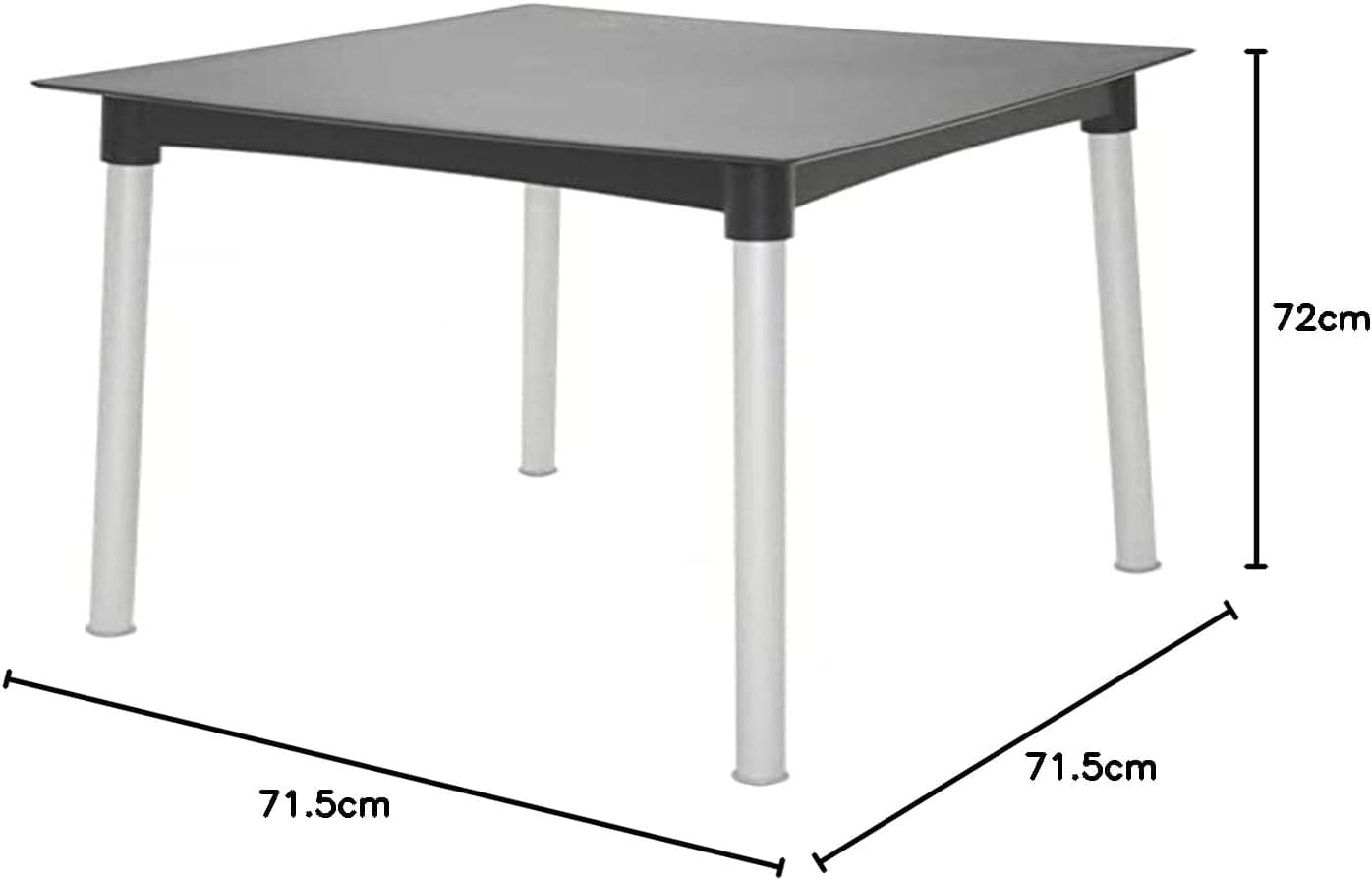 Mesa Tramontina Diana Summa em Polipropileno Preto com Pernas de Alumínio Anodizado - Imagem 3