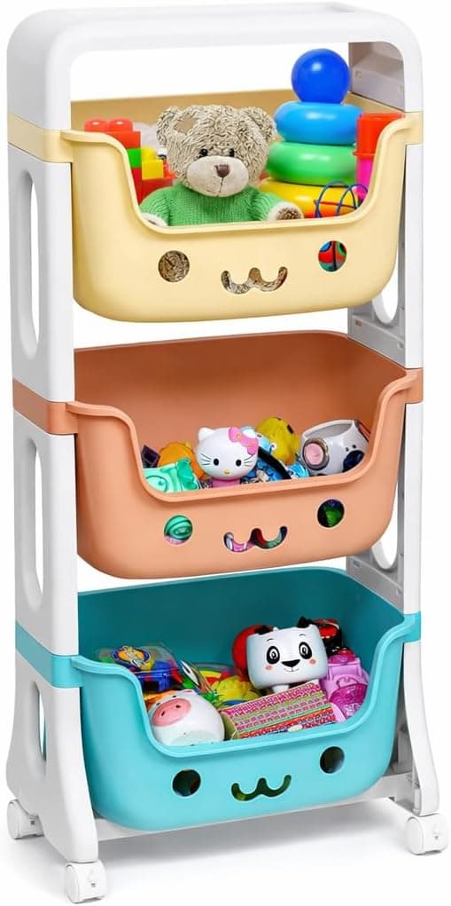 TOPAMIX Organizador de Brinquedos e Livros Estante em Plástico com 3 Gavetas Cantinho Mágico - Imagem 4