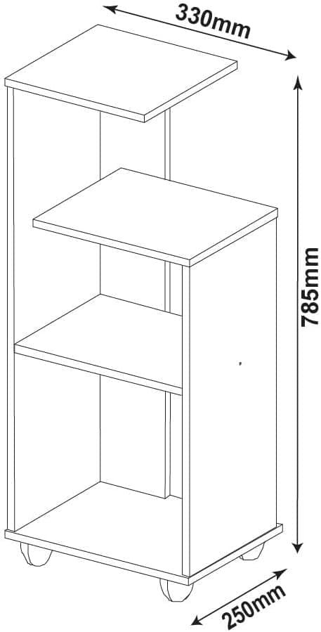 Mesa de Apoio com prateleiras BIS cor Cinamomo/Off White - Artely - Imagem 4