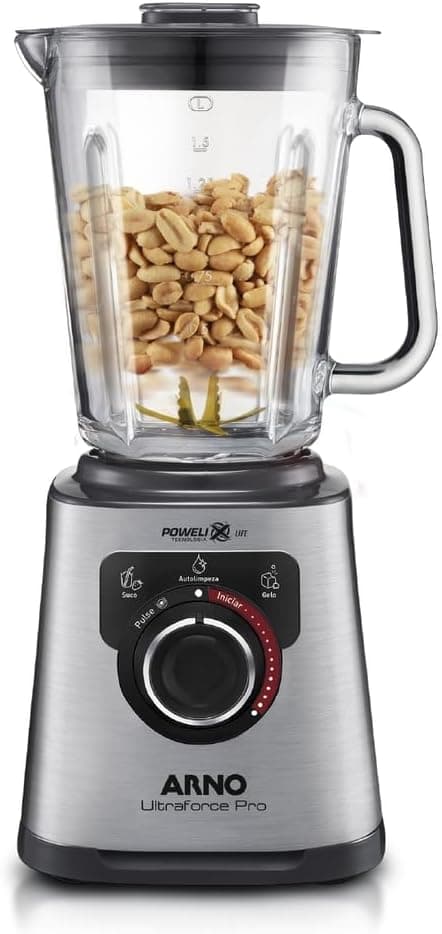Liquidificador Arno Ultraforce Pro 1100W LN93, com App de Receitas, 6 Lâminas Powelix Life, Jarra de Vidro 2L, Resistente a Choque Térmico e Corpo Inox, Tecnologia Limpa Fácil, 110V - Imagem 3