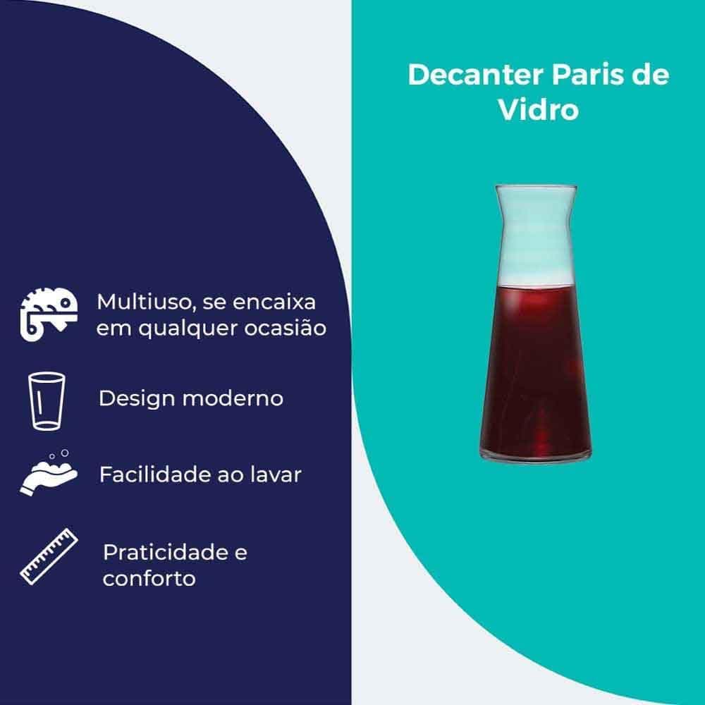 Ruvolo, Jarra de Vidro Paris, Decanter de Vidro para Vinho, 1.170ml - Imagem 4