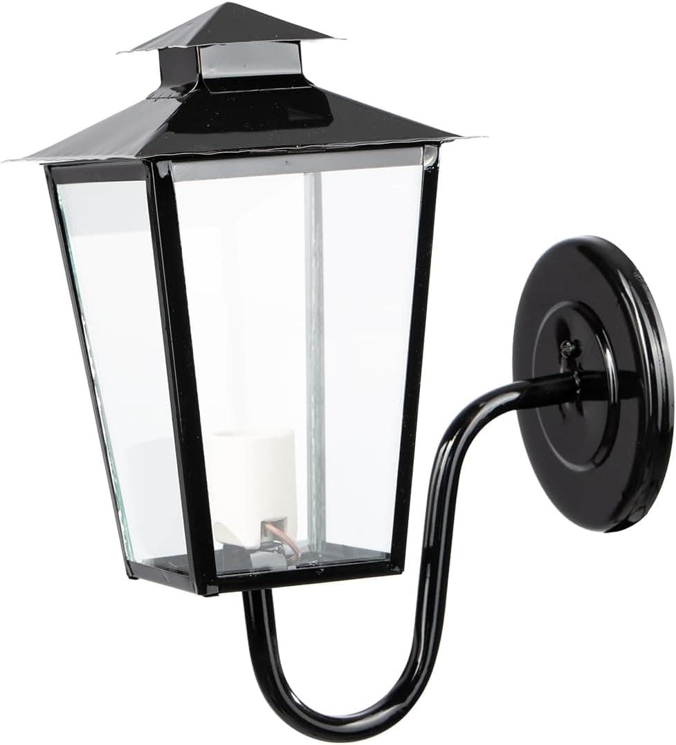 Luminária Lustre Arandela Colonial de Parede Vidro Transparente 14B (Preto)