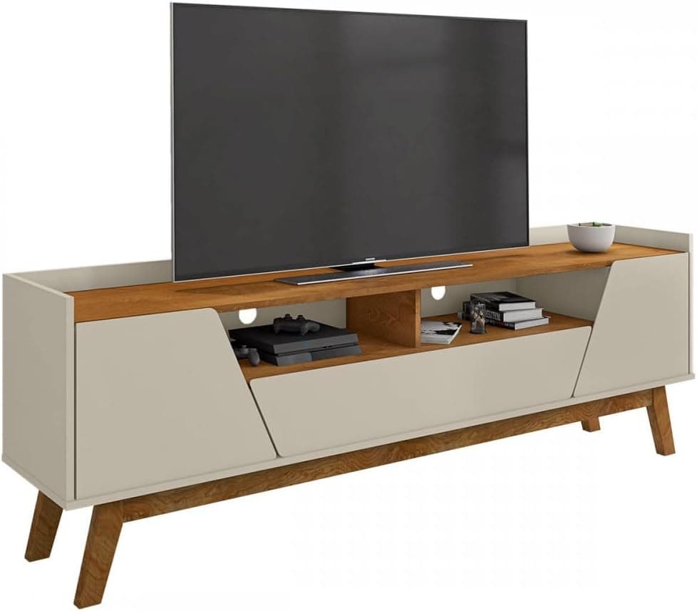 Rack Sala Florença para Tv até 70 Polegadas com Pés Madeira Off White/naturale - Imagem 3