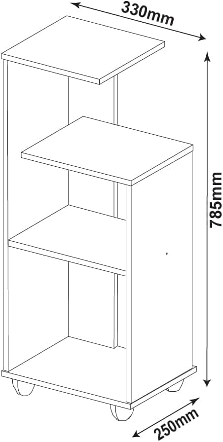 Mesa de Apoio com prateleiras BIS cor Branco - Artely - Imagem 4