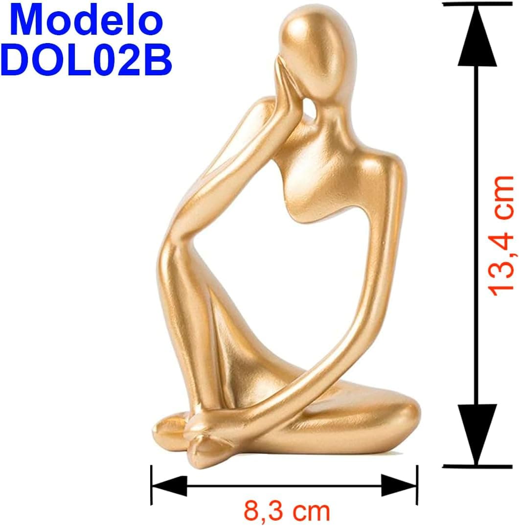 Leitor Estatueta Decorativa Leitura Abstrata Homem que Lê Decoração Ornamento Elegante Estátua Pensador Thinker DOL04 (Pensador DOL02B - 2) - Imagem 3