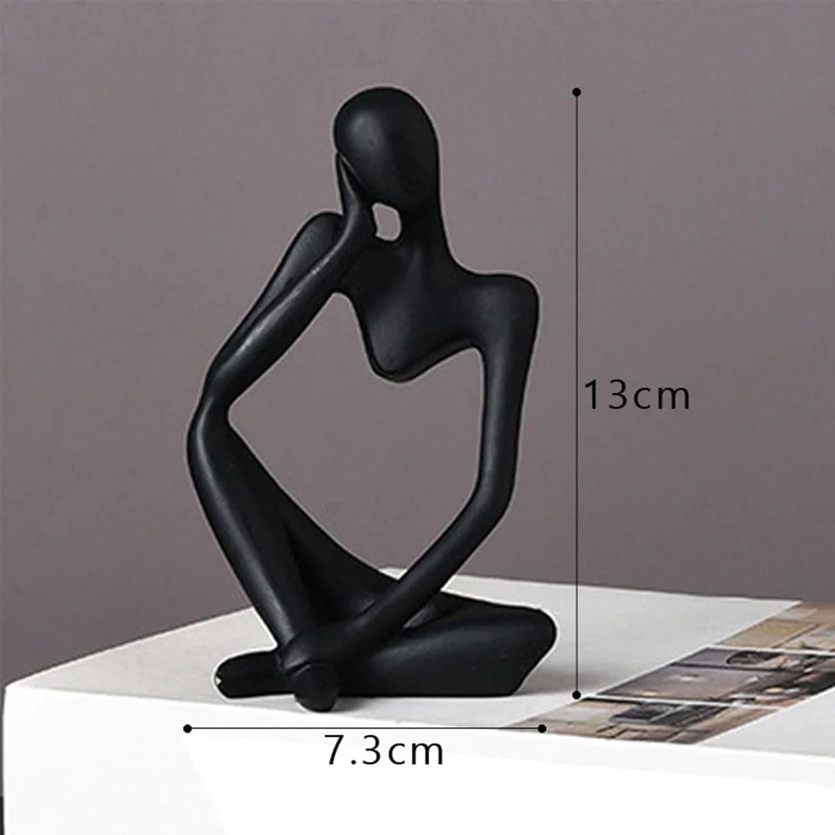 Kit Enfeite Decorativo Figura Abstrata Homem Pensador Reflex?o Ampulheta Decora??o Ambientes Casa Escrit?rio (Kit Ampulheta e Figura PD) - Imagem 4