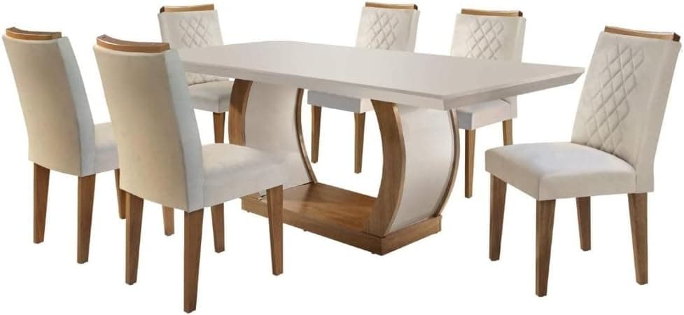 Conjunto Sala de Jantar 6 Cadeiras Kate Siena Moveis - Imagem 3