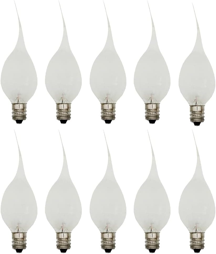 Creative Hobbies Molho de silicone, estilo country, lâmpadas elétricas de lustre de vela, 7 watts, individualmente encaixado, pacote de 10 lâmpadas