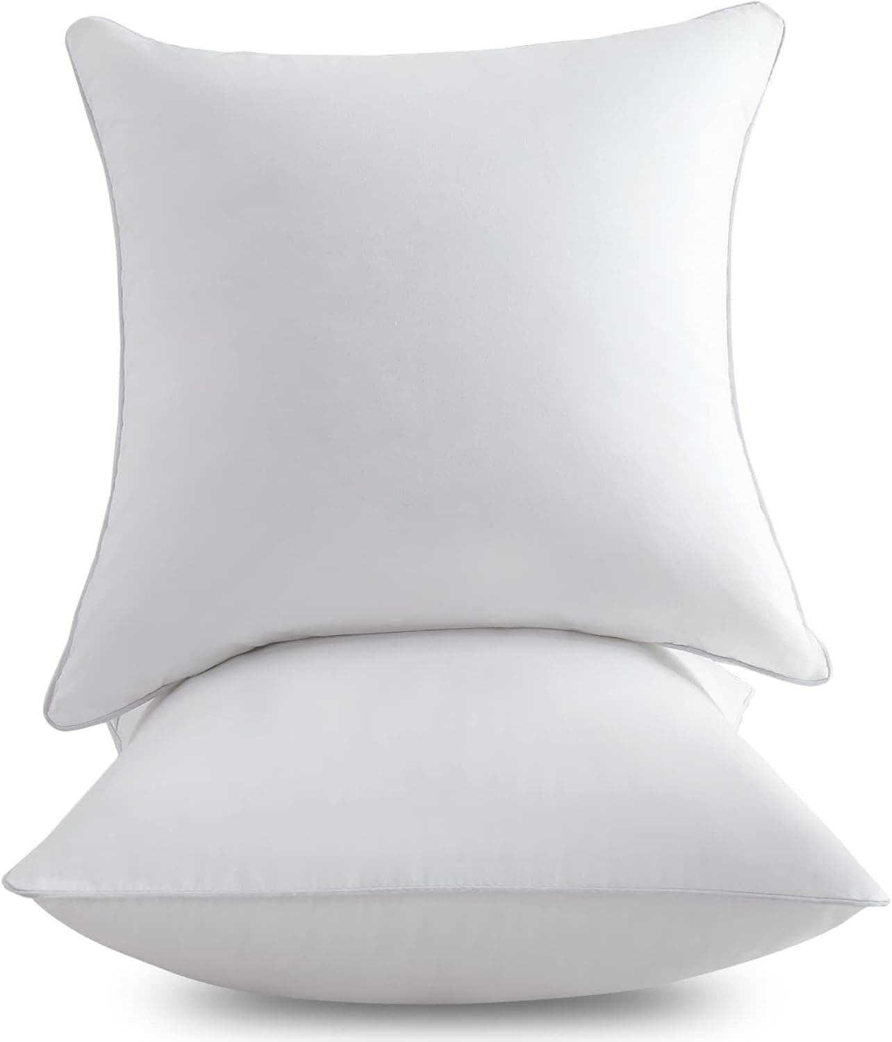 FAVRIQ Travesseiro de 50 x 50 (Conjunto de 2) - Travesseiro interior quadrado de 50 cm com capa 100% algodão - Par de enchimento decorativo - Almofada branca para sofá