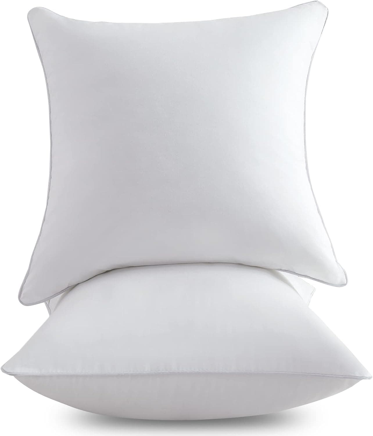 FAVRIQ Travesseiro de 50 x 50 (Conjunto de 2) - Travesseiro interior quadrado de 50 cm com capa 100% algodão - Par de enchimento decorativo - Almofada branca para sofá