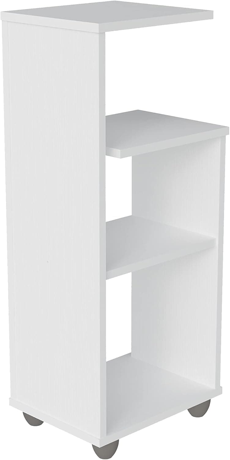 Mesa de Apoio com prateleiras BIS cor Branco - Artely