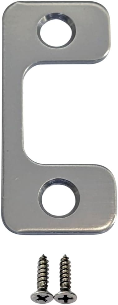 QCAA Placa de latão sólido, placa de batente ajustável, para fechaduras eletrônicas, níquel acetinado, 1 pacote, feito em Taiwan