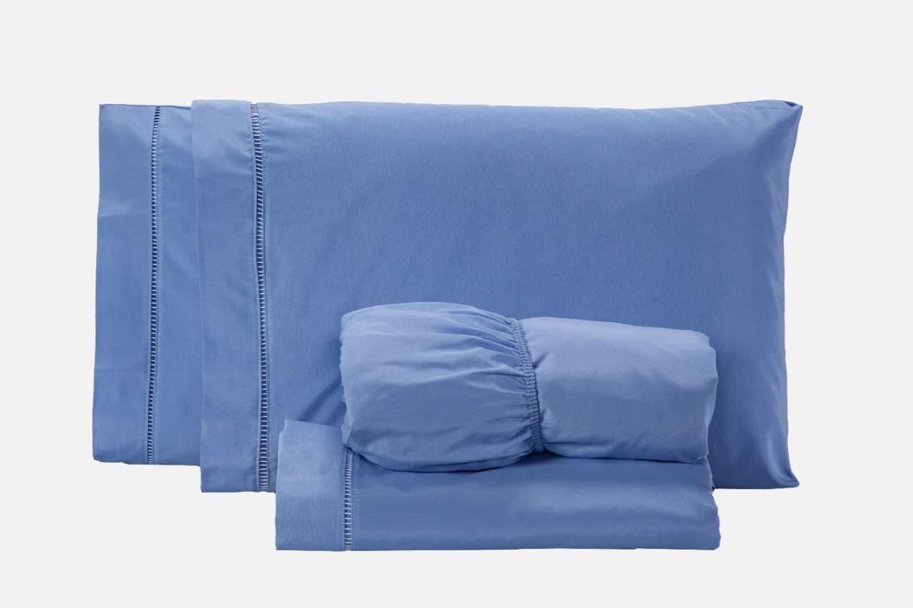 Jogo De Lençol Para Cama Casal Queen 03 Peças Ponto Palito Percal 180 Fios Algodão (BRANCO) - Imagem 2