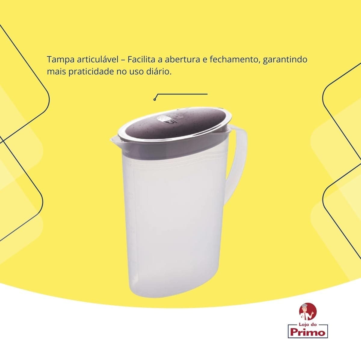Jarra Com Tampa Articulável 2 L Plasútil - Imagem 3