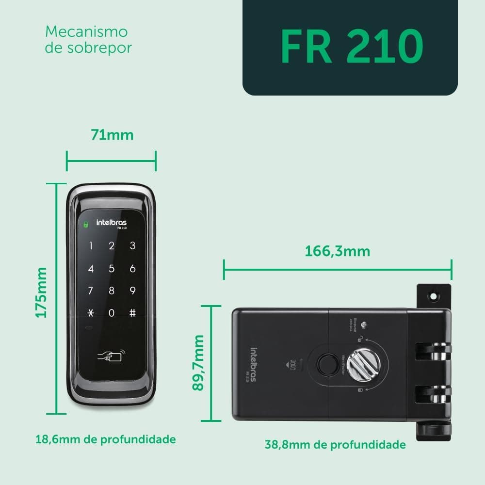 Fechadura Digital FR 210 Preto Intelbras - Imagem 3