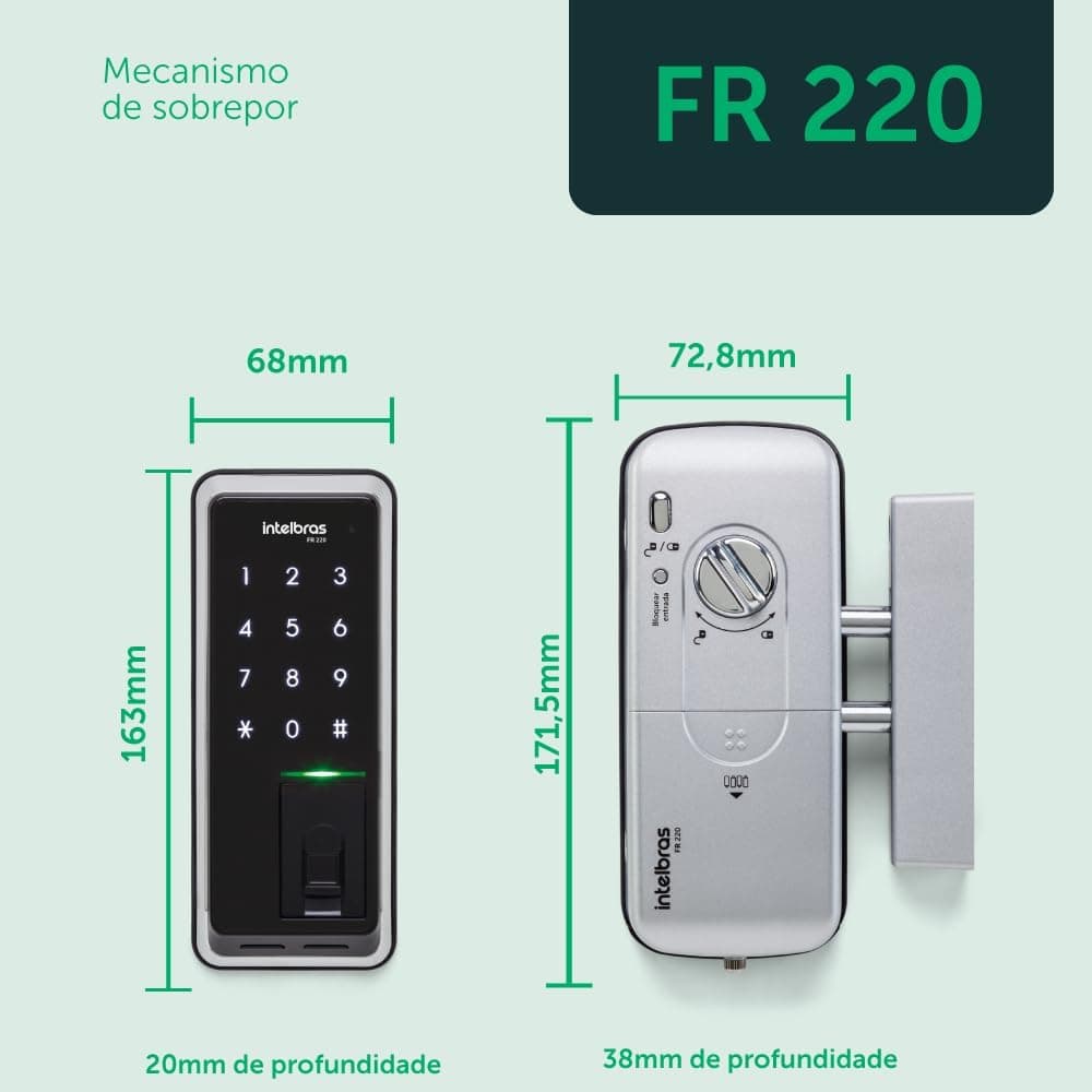Fechadura Digital FR 220 Preto Intelbras - Imagem 4