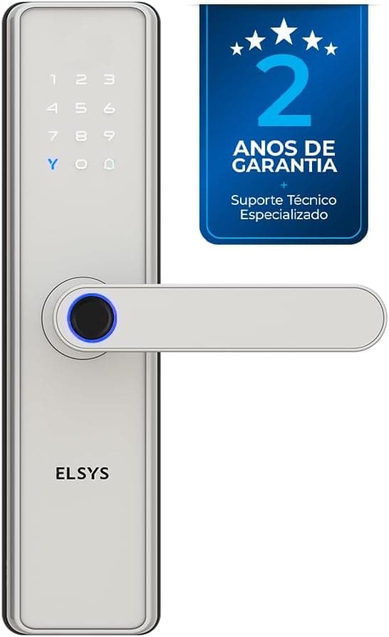 Fechadura Digital de Embutir Wi-Fi com Biometria, Elsys, Blues, Prata - Abertura via Biometria, Senha Numérica e Aplicativo