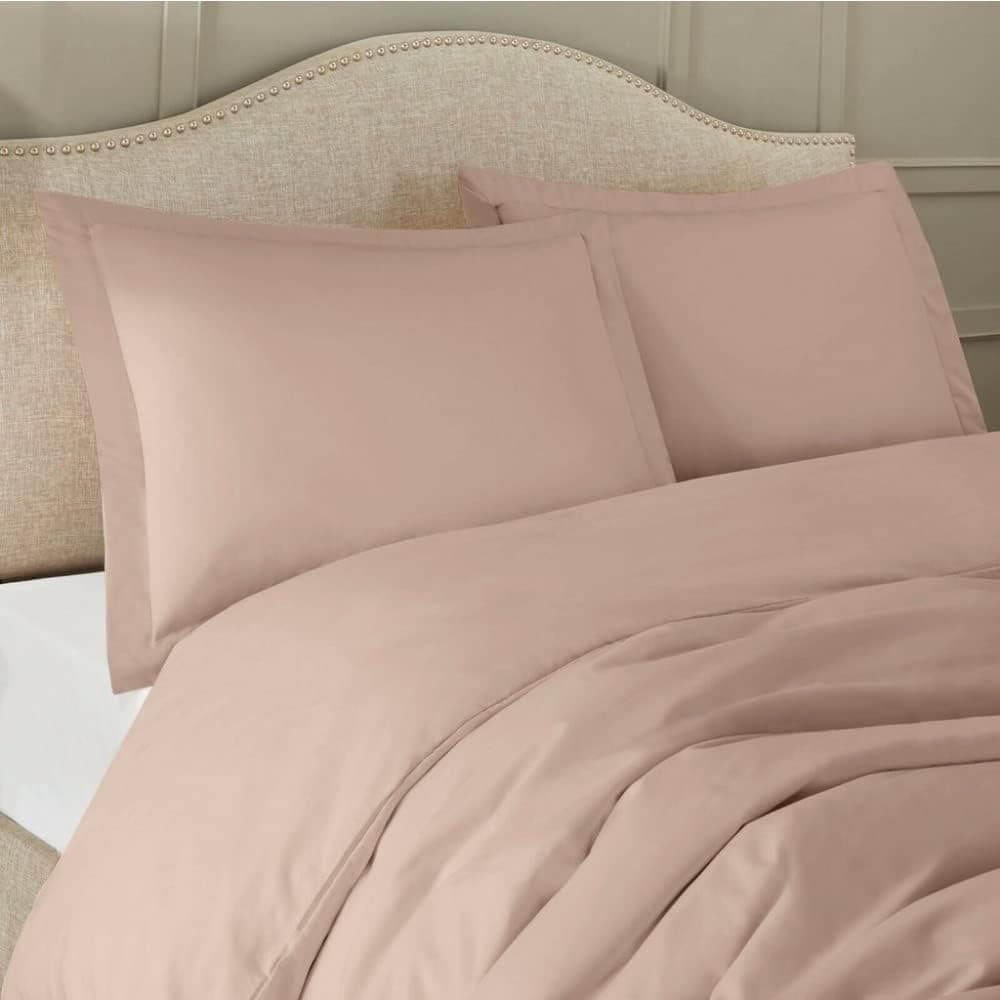 Kit Capa de Edredom King 2,50 x 2,70 400 Fios Microfibra Zíper - Duvet (Rosa Antigo)